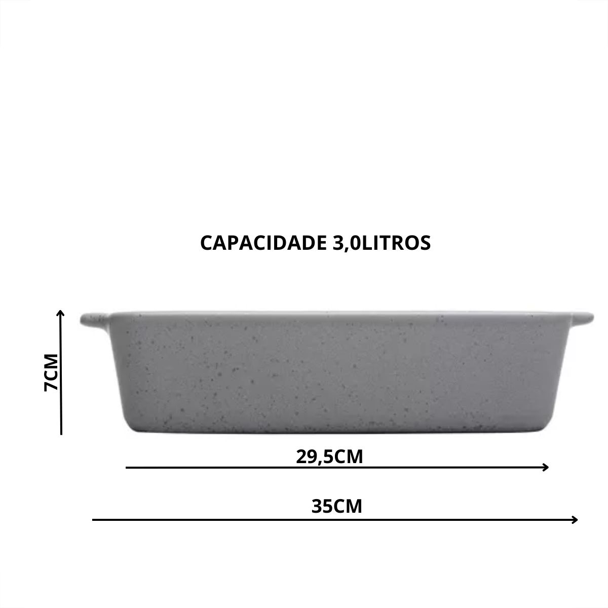 Assadeira,Travessa Refratária 1un com Alça Mist Cinza Matte 35x22xx7cm Wolff - Image 3