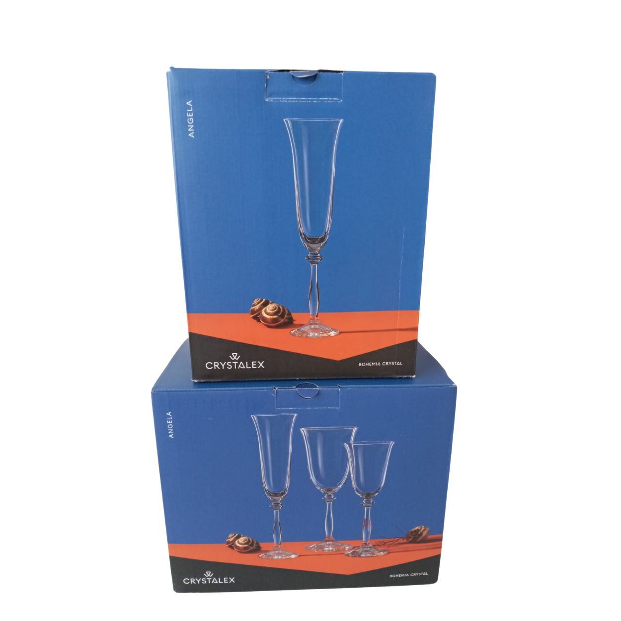 Jogo de Taças Cristal Champanhe e Água Lapidadas Borda Ouro Angela 12un Bohemia - Image 6