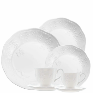 Aparelho de Jantar e Chá 42pçs Porcelana New Bone Butterfly Flower Lyor