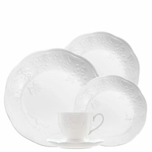 Aparelho de Jantar e Chá 30pçs Porcelana New Bone Butterfly Flower Lyor