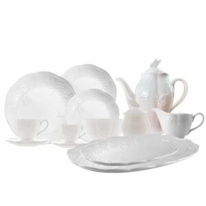 Aparelho de Jantar e Chá 53pçs Porcelana New Bone Butterfly Flower Lyor