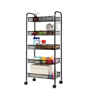 Carrinho Organizador Fruteira Aço Inox Multiuso 4 Prateleiras com Rodinhas 44X26X85cm