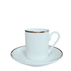 Jogo Xícara p/ Café 6un 50ml Brasilia Filete Ouro Porcelana Schmidt