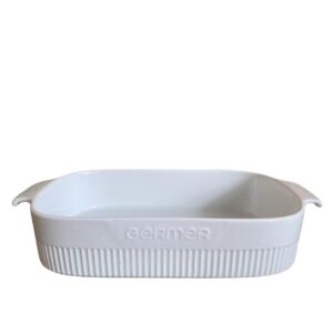 Assadeira e Travessa Refrataria de  Porcelana Branca 37x26x7cm Germer