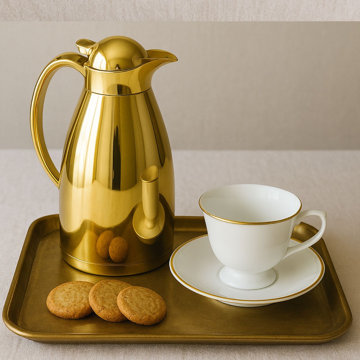 Jogo Xícara p/ Café 6un 50ml Pomerode Filete Ouro Porcelana Schmidt - Image 2
