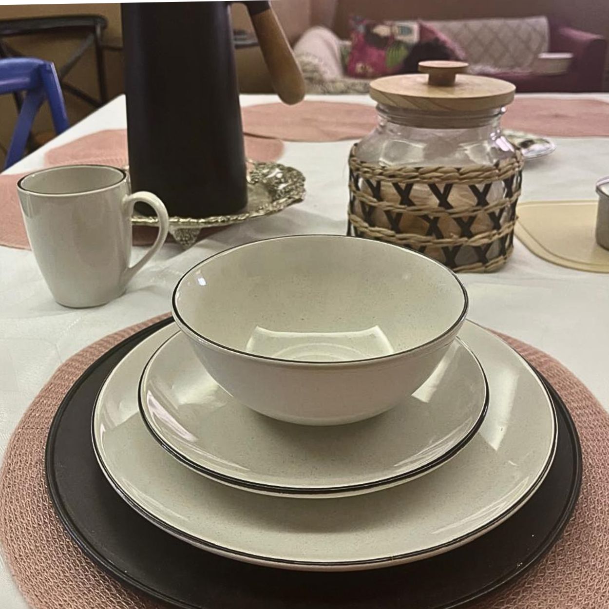 Aparelho de Jantar e Chá 24pç Serve 6pessoas Cerâmica Zimbros - Image 4