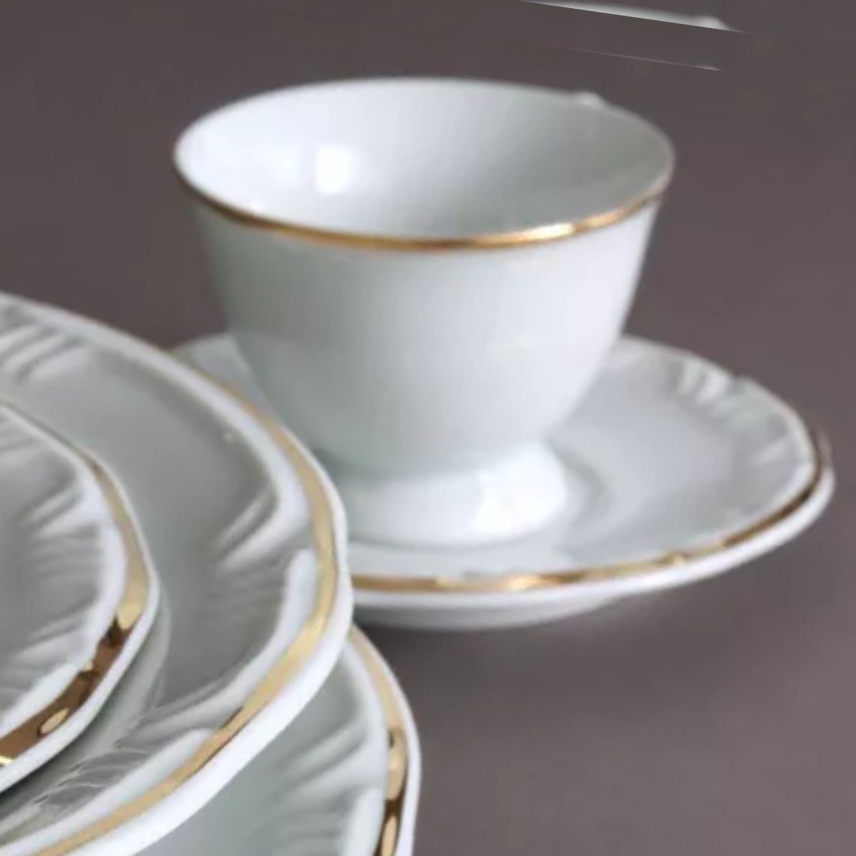 Jogo Xícara p/ Café 6un 50ml Pomerode Filete Ouro Porcelana Schmidt - Image 4