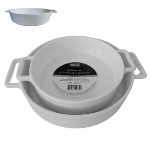 Assadeira ,Travessa Porcelana Branca 2un Redonda c/ Alça  Santis