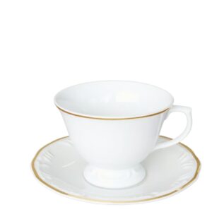 Jogo Xícara p/ Café 6un 50ml Pomerode Filete Ouro Porcelana Schmidt