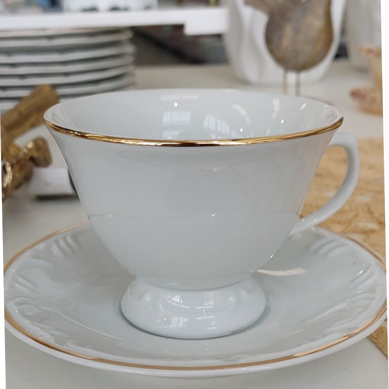 Jogo Xícara p/ Café 6un 50ml Pomerode Filete Ouro Porcelana Schmidt - Image 5