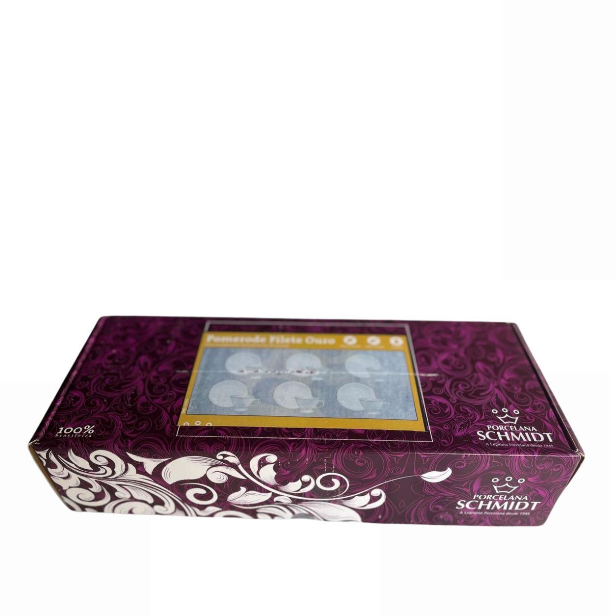 Jogo Xícara p/ Café 6un 50ml Pomerode Filete Ouro Porcelana Schmidt - Image 6