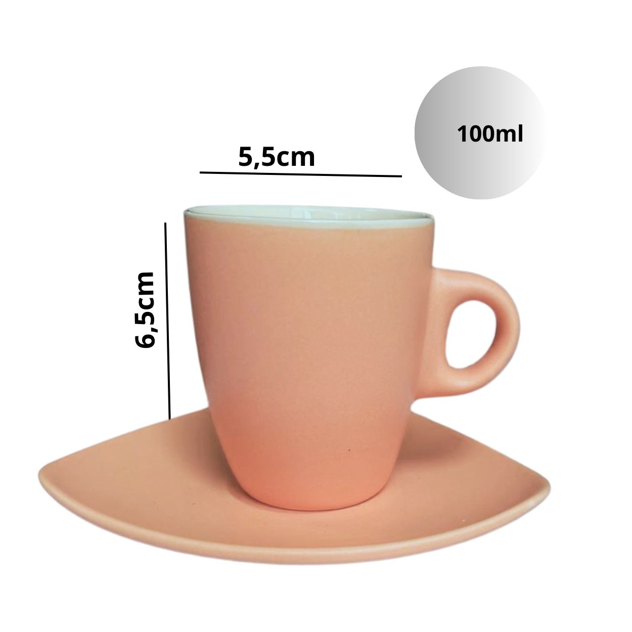 Xícara para Café Porcelana Moris Rose 100ml 6un - Image 6