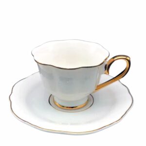Xicara para Cafe Charmant Porcelana New Bone com Borda Dourada 90ml l'Hermitage