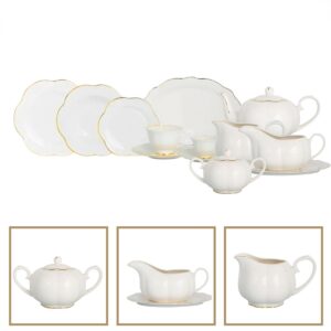 Baixela e Serviço Jantar Camelia 48pç Porcelana L'Hermitage