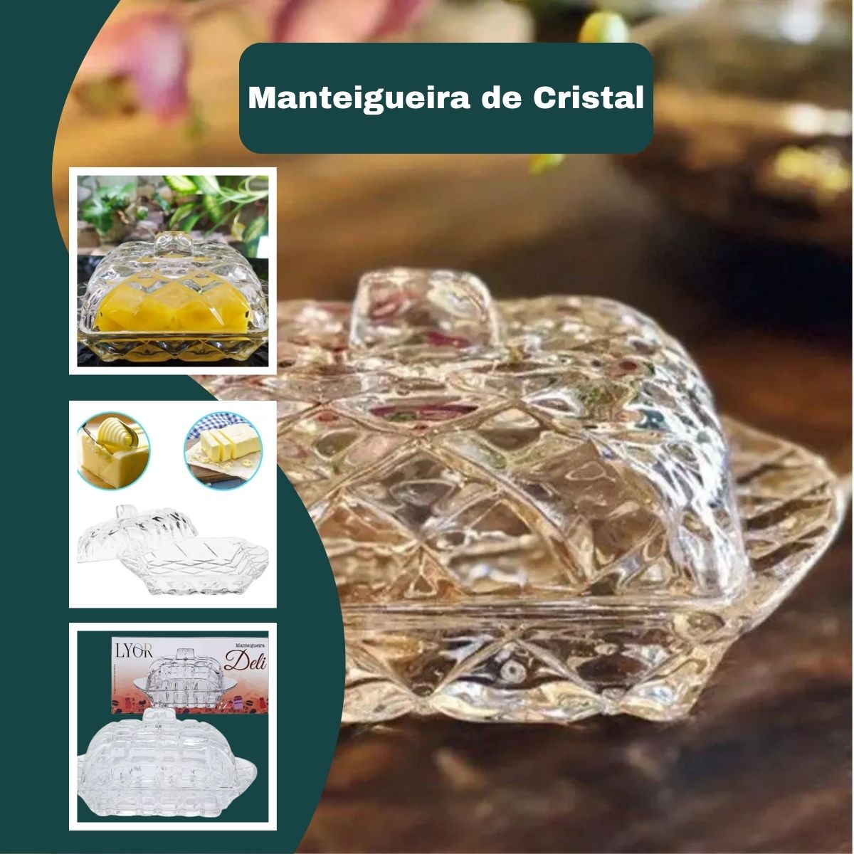 Manteigueira de Cristal Tress Deli 16,9x8x10cm Lyor - Image 8