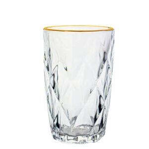 Jogo Copo Alto Diamond Fio Ouro 390ml 6un Lyor