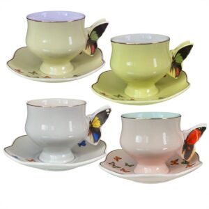 Jogo Xícaras para Chá Papillon 4un 200ml Borda Dourada L'Hermitage