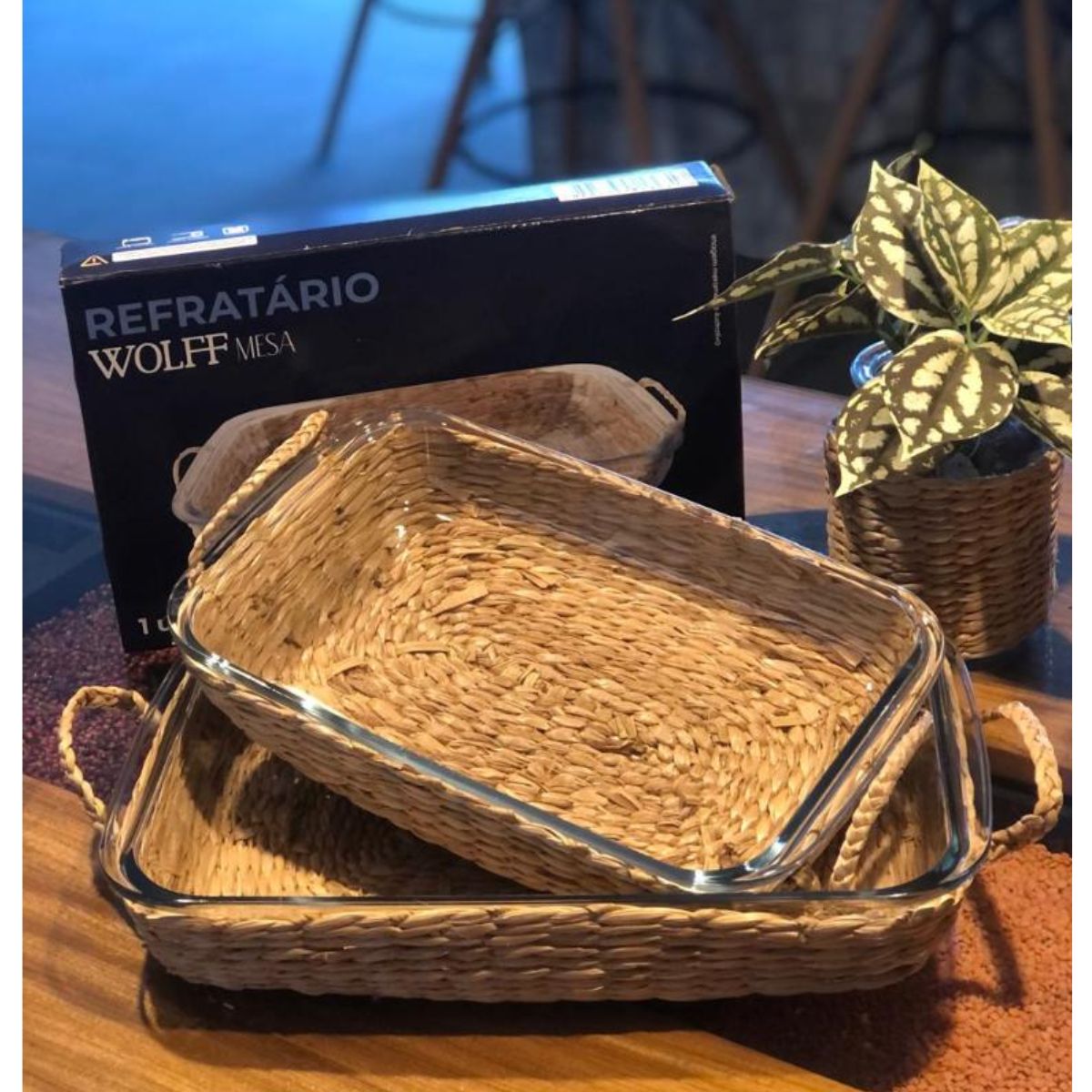 Travessa e Assadeira Refratárias 2un com Suporte de Fibra Natural Wolff - Image 3