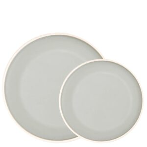 Prato Raso e Sobremesa Melamina Cinza 12un Class Wolff