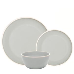 Prato Raso, Sobremesa e Bowl Melamina Cinza 18un Class Wolff