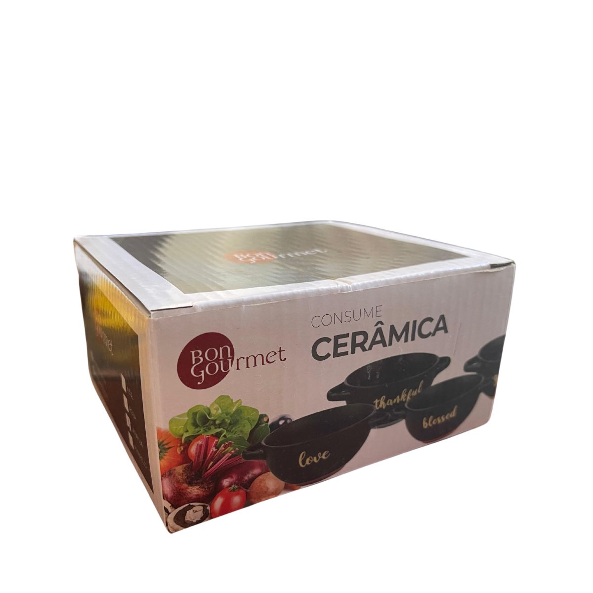 Bowl Consumê Preto/Laranja 12x7cm 6un 400ml Cerâmica BonGourmet - Image 6
