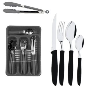 Jogo de Talheres com Porta Talher 26pç Preto Lehavi