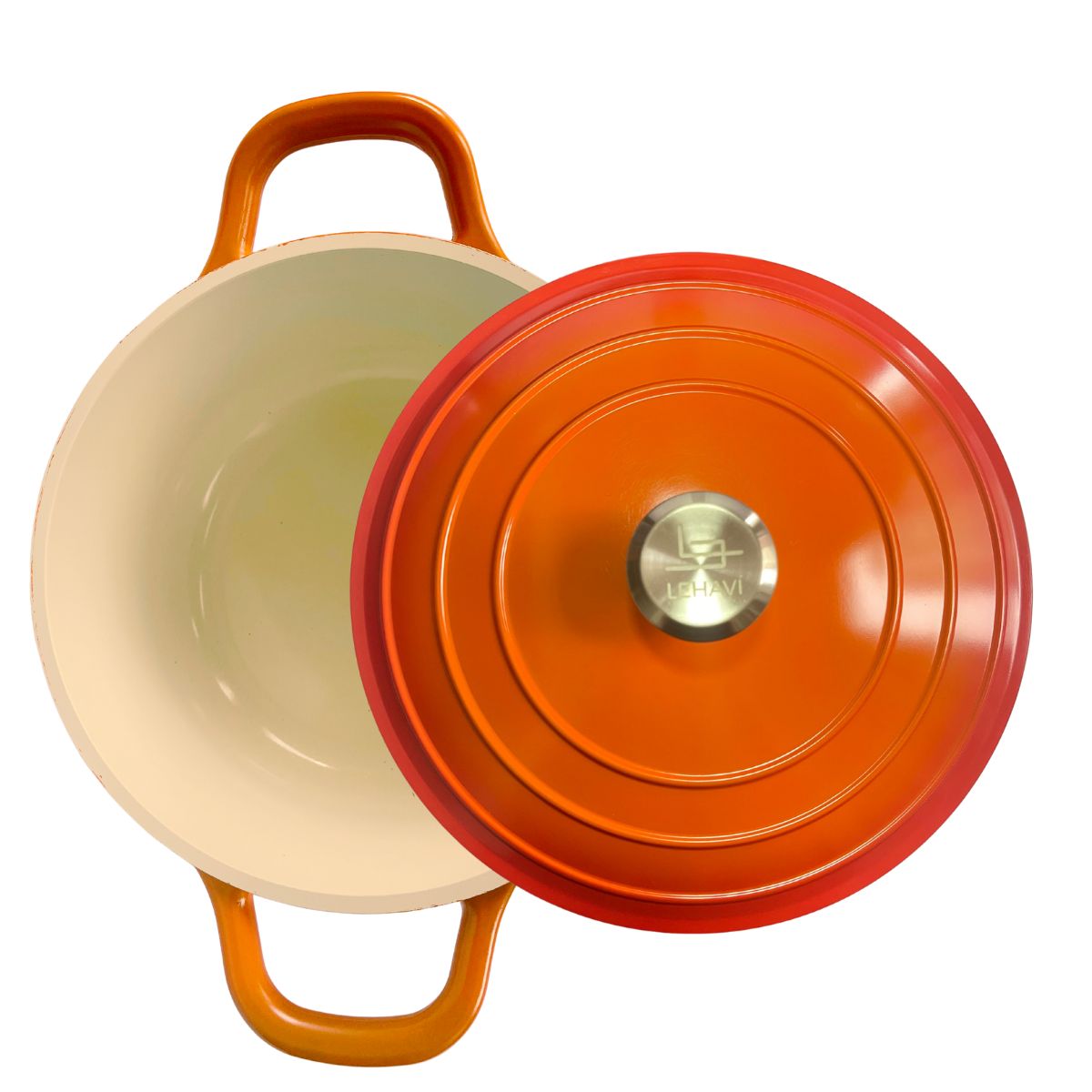 Panela Caçarola Laranja Cerâmica 28cm 7,0litros 4mm Chef Florença - Image 3