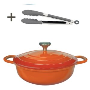 Panela Caçarola Laranja Cerâmica 26cm 3,4litros 4mm Chef Florença