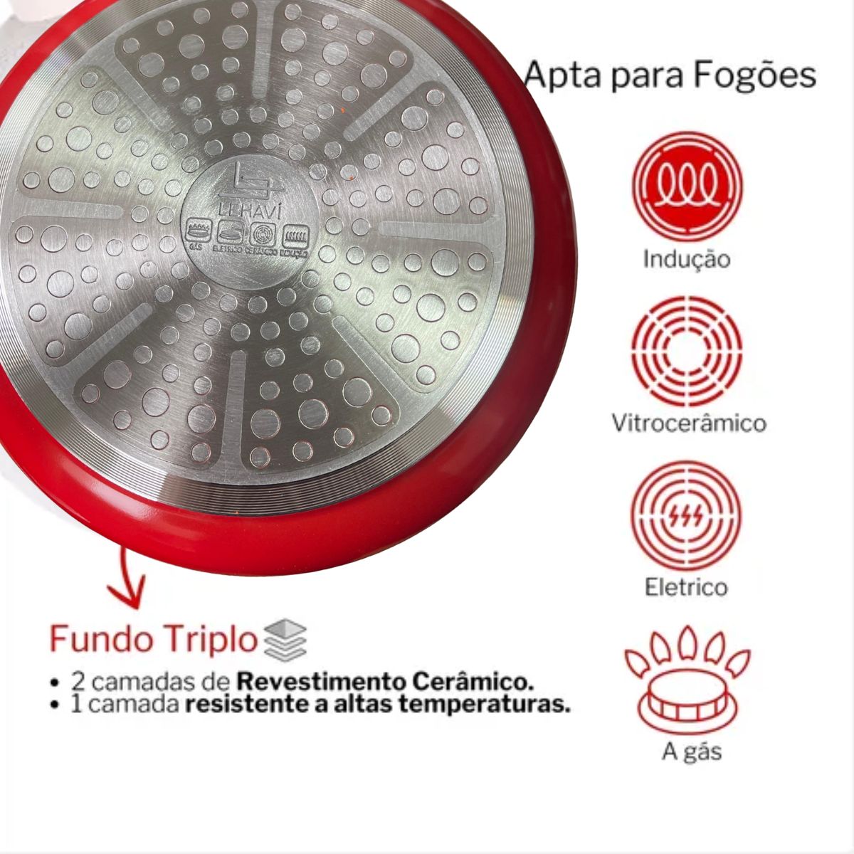 Panela Caçarola Laranja Cerâmica 28cm 7,0litros 4mm Chef Florença - Image 2