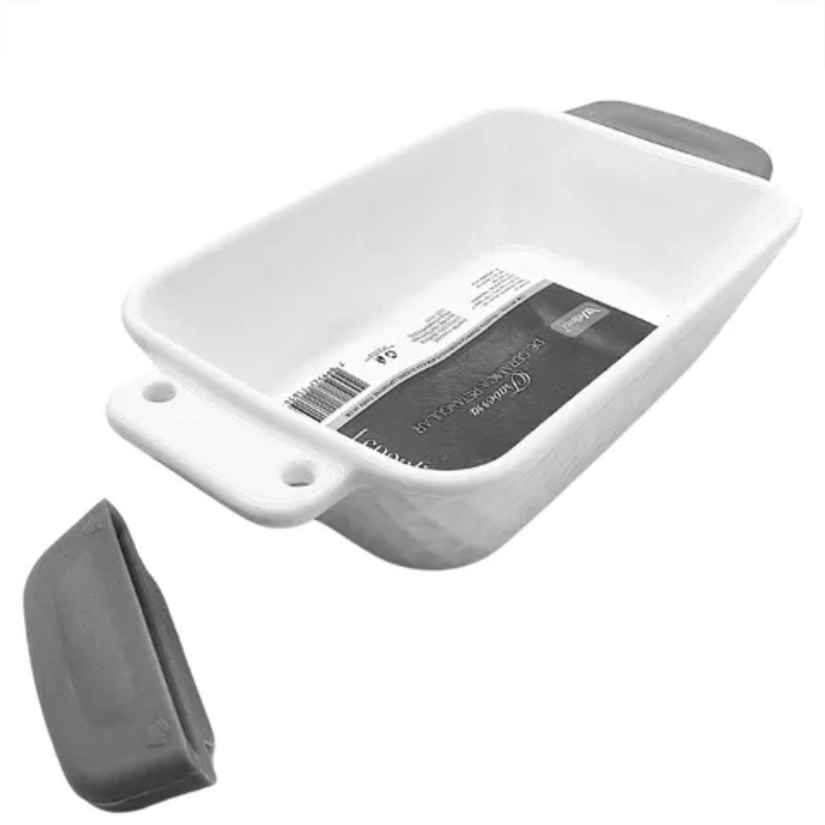 Assadeiras e Travessas Retangulares Branca com Alça Silicone 3pçs Lepontine - Image 5