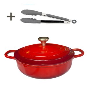 Panela Caçarola Vermelha Cerâmica 26cm 3,4litros 4mm Chef Florença
