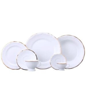 Jogo Jantar e Chá 42pç Filete Ouro  Pomerode Luxo Porcelana Schmidt