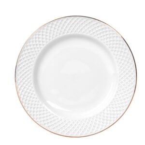 Prato Raso 6un 27cm Porcelana Joaquina Filete Dourado