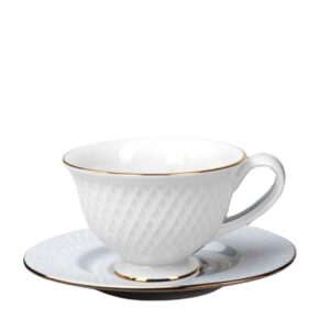 Xícara para Chá 220ml 6un Porcelana Joaquina Filete Dourado