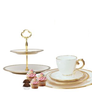 Kit Mesa Café Xícara Chá, Prato Sobremesa e Prato Bolo 13pç Paddy Porcelana Wolff