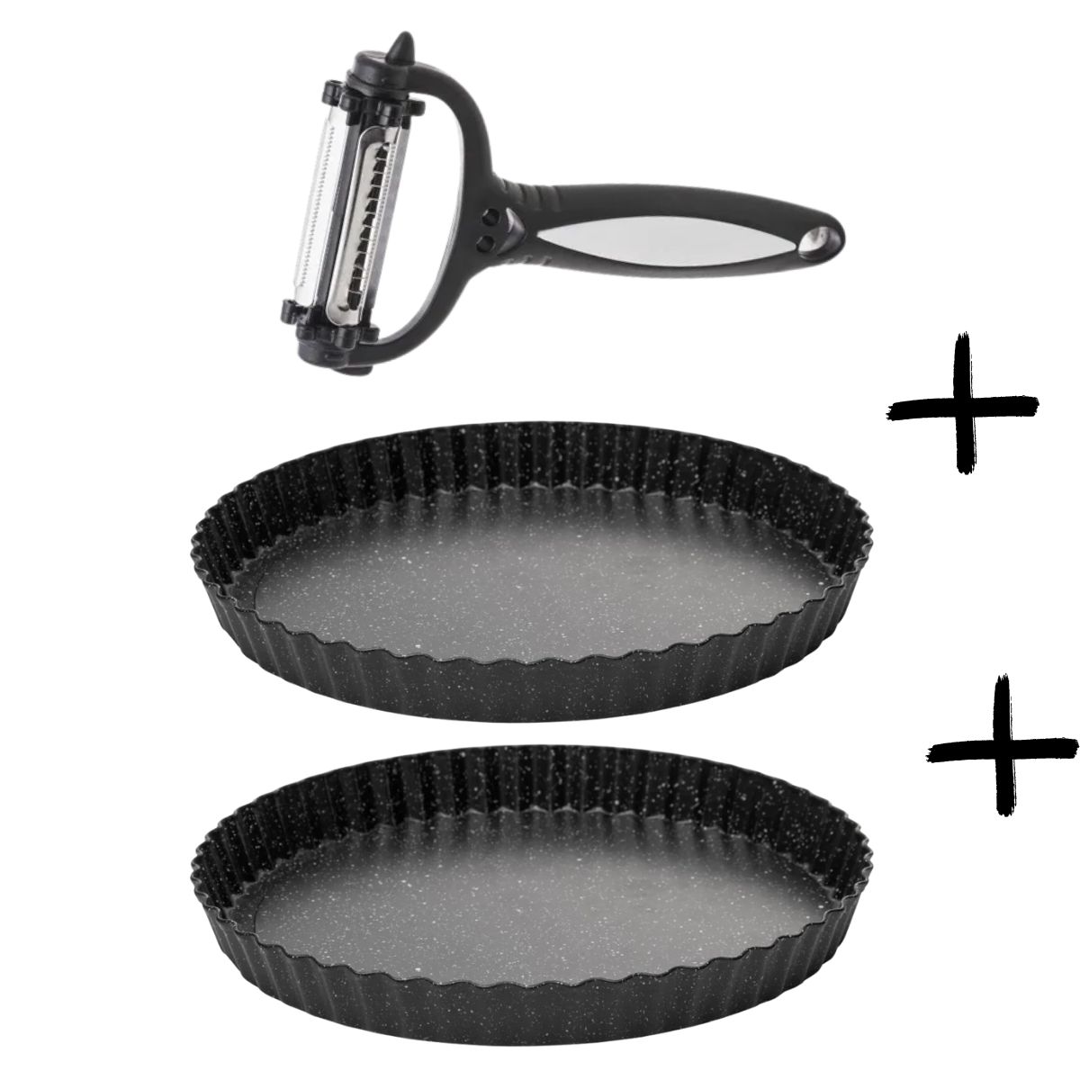 Forma para Torta Fundo Removível Antiaderente de Aço Carbono Preta 24x3cm 1,2l