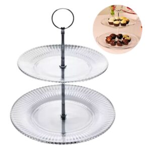 Prato para Bolo e Doces Cristal Renaissance 2 Andares 31,5 e 18,5cm Lyor
