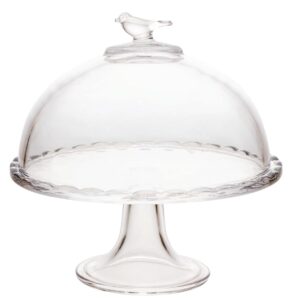 Prato para Bolo Queijo Cristal Bird 19x19x19cm Wolff