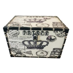 Loja Casa Canto - Caixas Organizadoras - Jogo Baús Madeira Revestidos com Tecido Estampado 3un Sarquis Samara