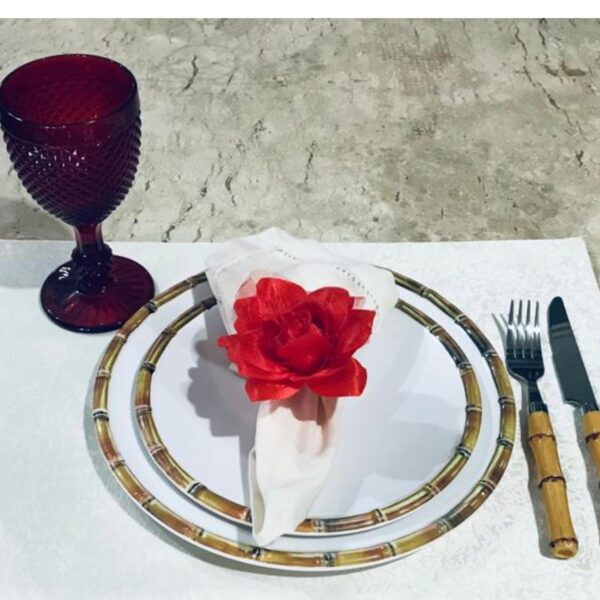 Loja Casa Canto - Porta Guardanapo - Porta Guardanapo 6un Flor Vermelha Lé Crochet