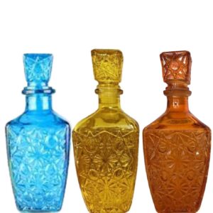 Loja Casa Canto - Jarra de Vidro - Garrafa Licoreira 3un Vidro Colorida 24x9cm Bon Gourmet