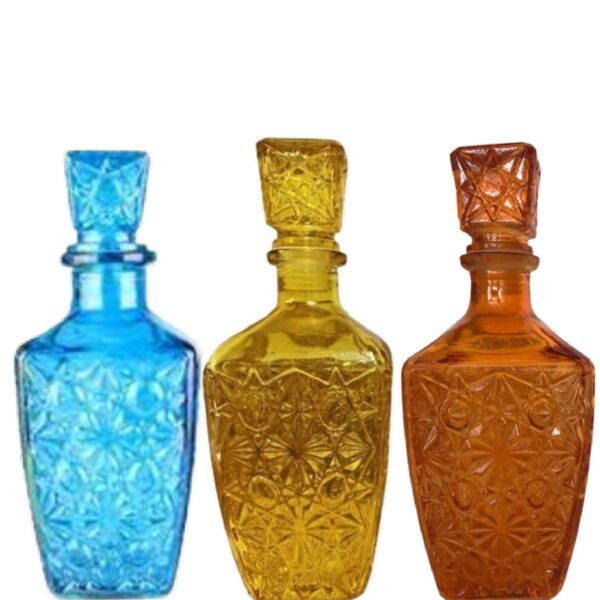 Loja Casa Canto - Jarra de Vidro - Garrafa Licoreira 3un Vidro Colorida 24x9cm Bon Gourmet