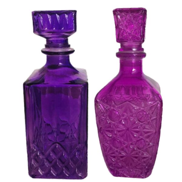 Loja Casa Canto - Jarra de Vidro - Garrafa Licoreira 2un Vidro Colorida 24x9cm Bon Gourmet