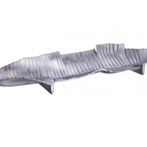 Loja Casa Canto - Centro de Mesa - Centro de Mesa aluminio Escovado Formato Folha 80x25cm Metal Flor