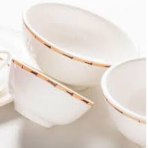 Loja Casa Canto - Sopeira e Bowls - Jogo Bowls Porcelana Branca Bambu 16x7cm 6un Lyor