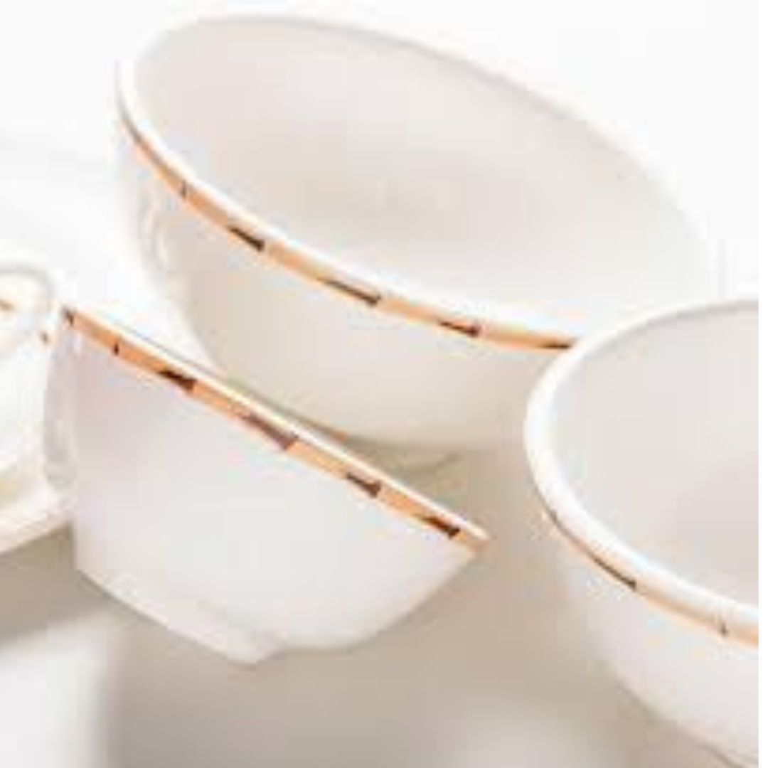 Loja Casa Canto - Sopeira e Bowls - Jogo Bowls Porcelana Branca Bambu 16x7cm 6un Lyor