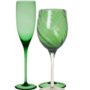 Loja Casa Canto - Taças de Cristal - Jogo Taças Crystal Handmade Verde Folha 12un Oxford