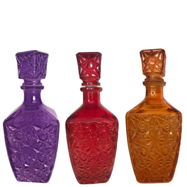 Loja Casa Canto - Jarra de Vidro - Garrafa Licoreira 3un Vidro Colorida 24x9cm Bon Gourmet
