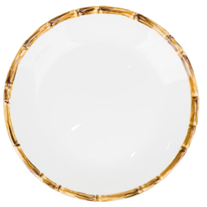 Loja Casa Canto - Pratos Avulsos - Jogo Pratos Rasos Sobremesa Melamina Branca Linha Bambu 12pç BonGourmet