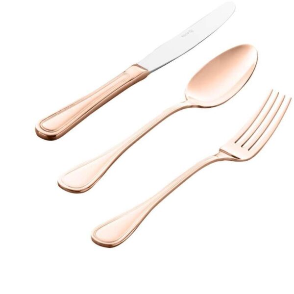 Loja Casa Canto - Faqueiro 101 peças - Faqueiro avalon aço Inox Dourado Rose com Estojo Madeira 101pç Wolff